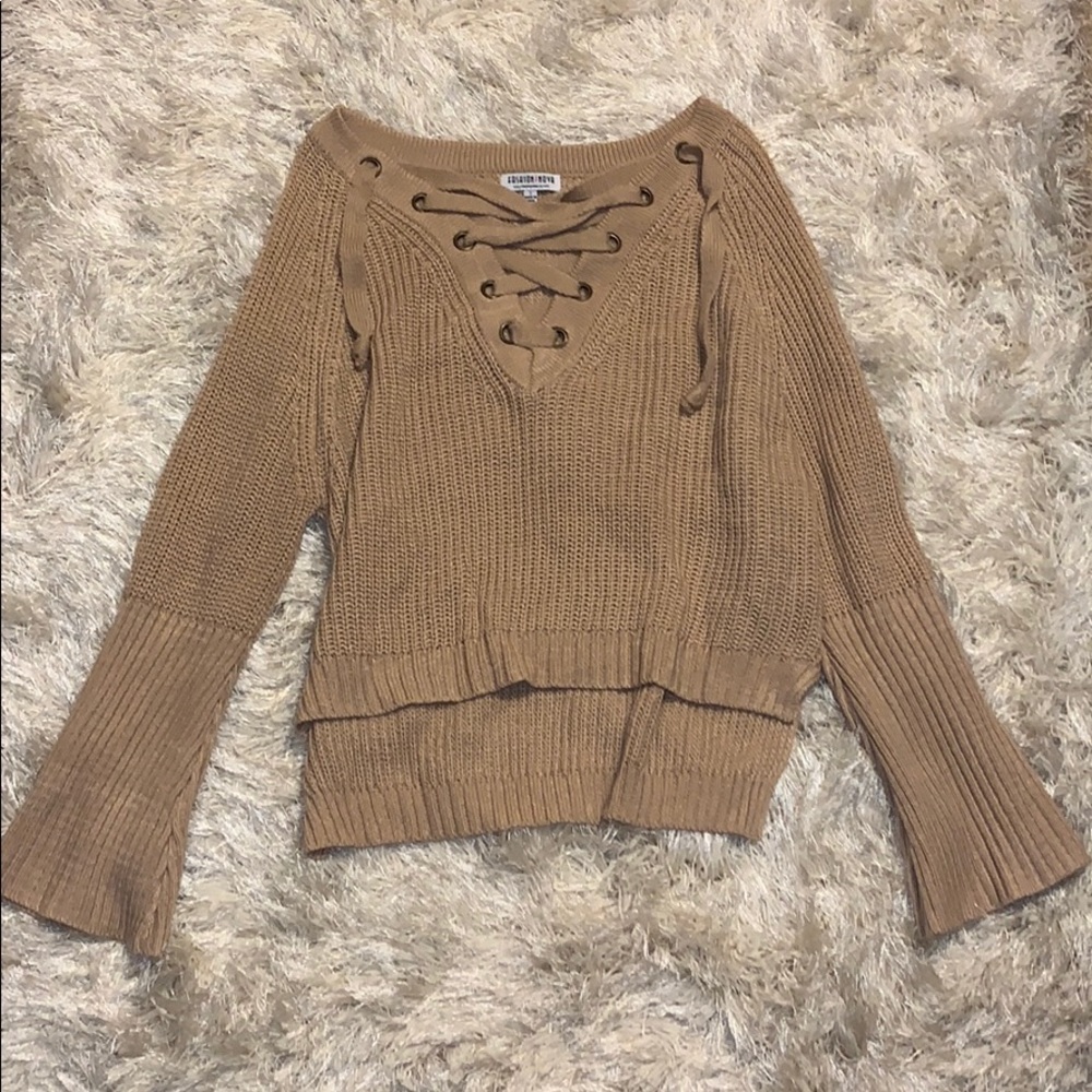 Lace Up Sweater